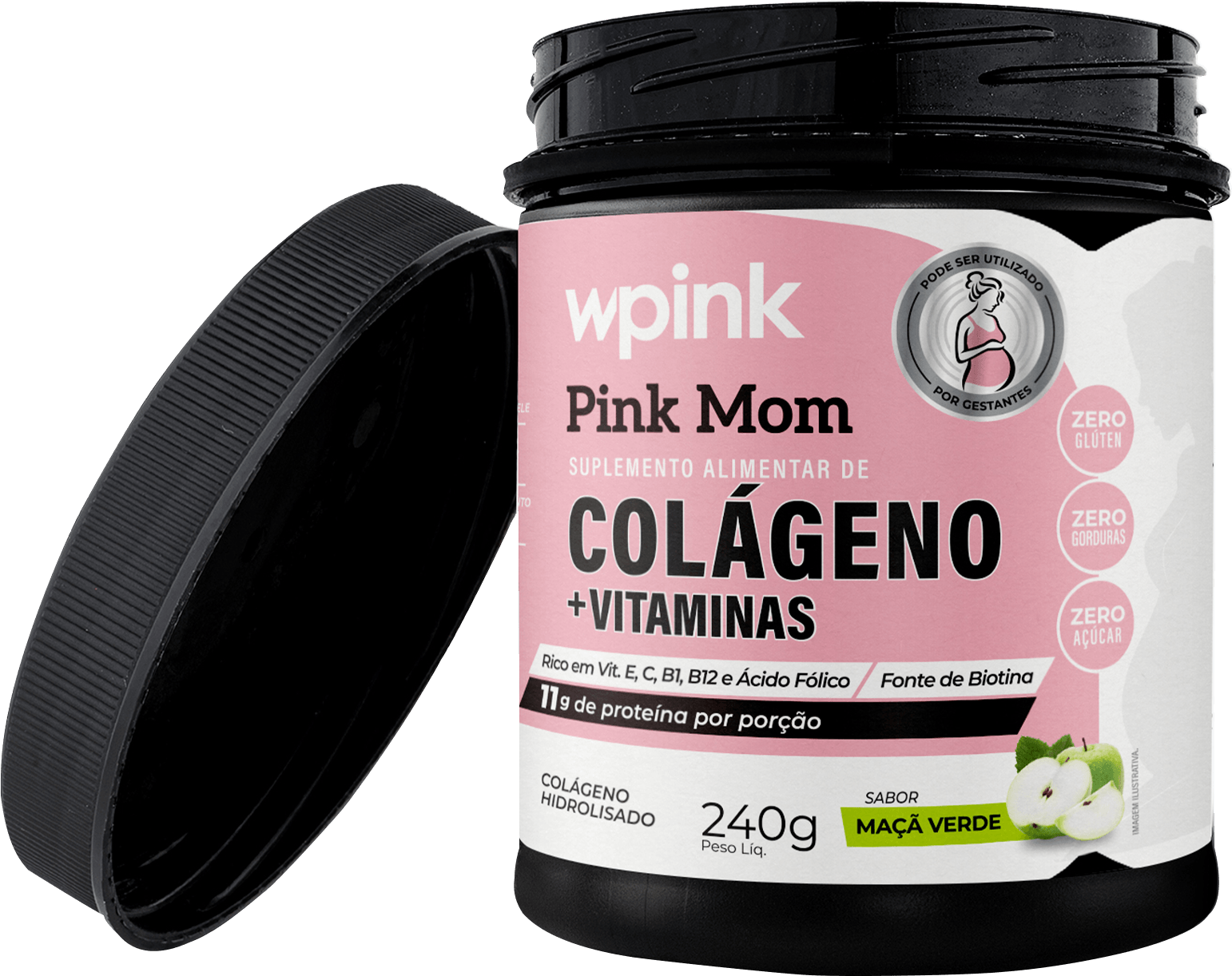 colágeno pink mom maçã verde - 240g - wp - Image 3