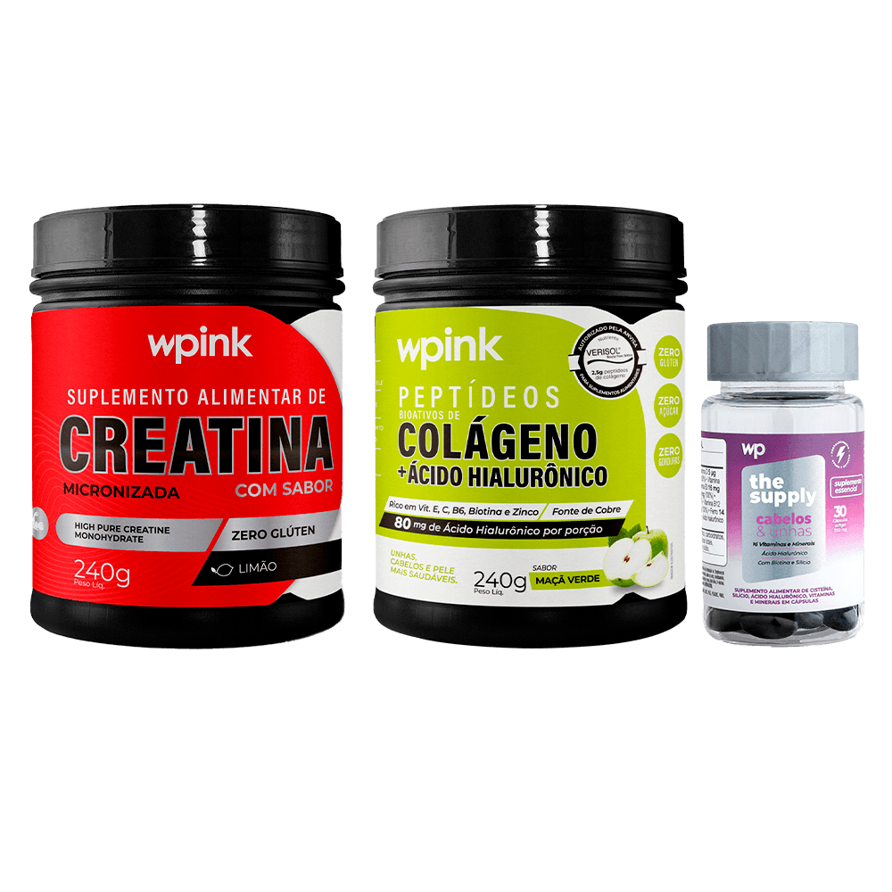 colágeno de maçã verde + creatina de limão + cabelos e unhas - wp