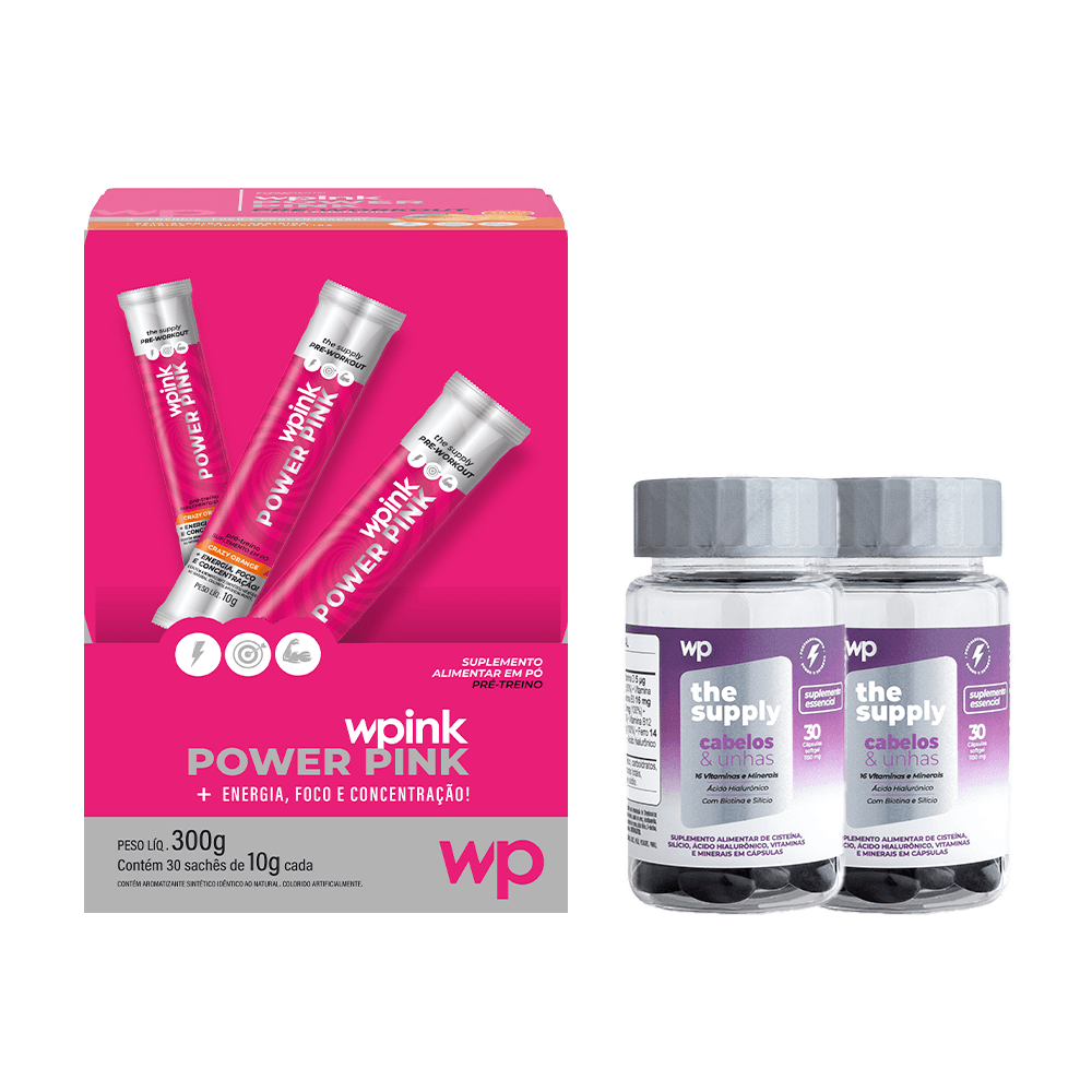 power pink de laranja + 2 cabelos e unhas