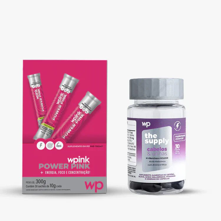 Kit pré treino maça verde + cabelos e unhas - wp