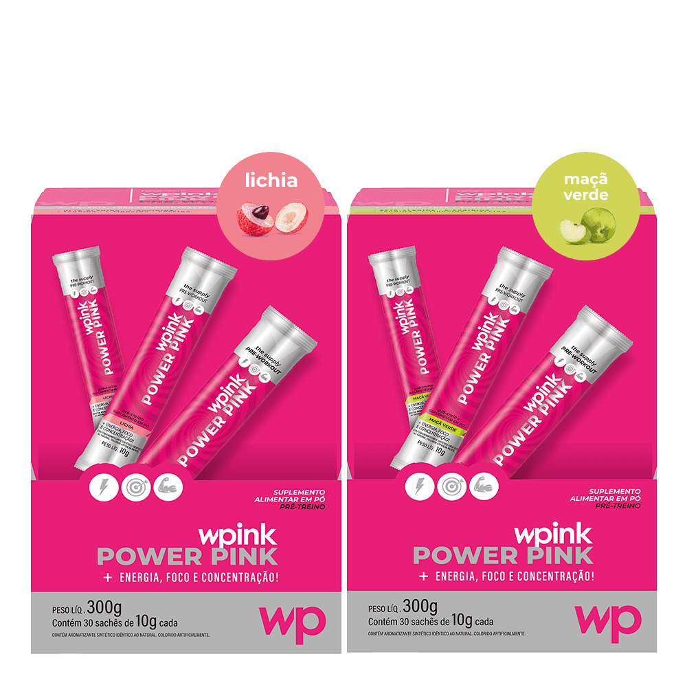 power pink de lichia 300g + power pink de maçã verde 300g - wp