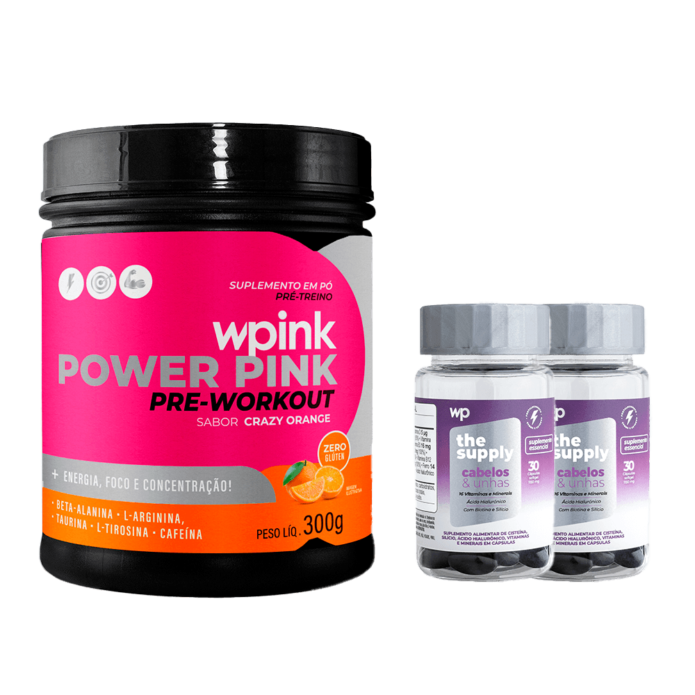 super power pink de laranja 300g + 2 cabelos e unhas - wp