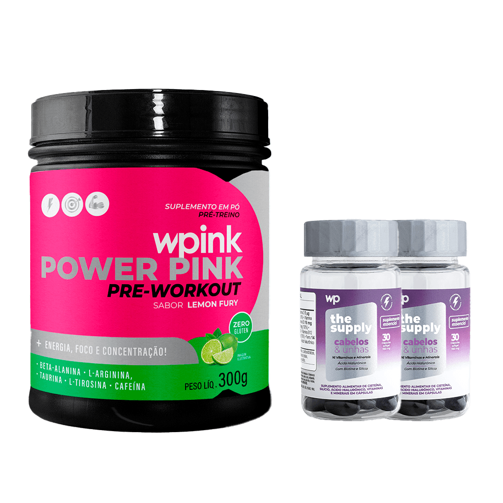 super power pink de limão 300g + 2 cabelos e unhas - wp