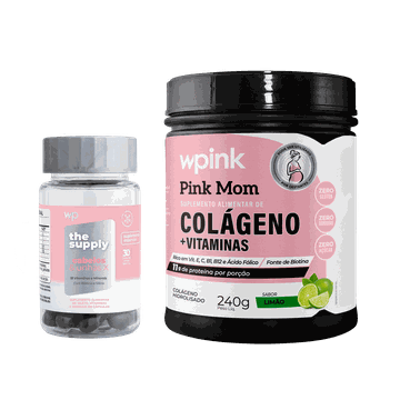 Colágeno pink mom de limao - 240g + cabelos e unhas x - wp