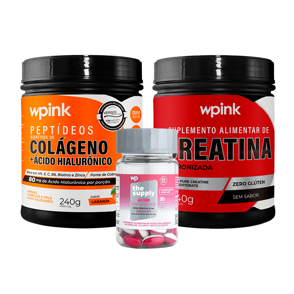 colágeno de laranja + creatina sem sabor+ ácido hialurônico - wp